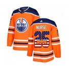 Adidas Edmonton Oilers #25 Darnell Nurse Authentic Orange USA Flag Fashion NHL Jersey