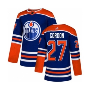 Adidas Edmonton Oilers #27 Boyd Gordon Authentic Royal Blue Alternate NHL Jersey