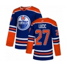 Adidas Edmonton Oilers #27 Milan Lucic Authentic Royal Blue Alternate NHL Jersey