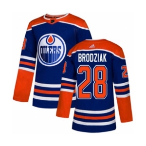 Adidas Edmonton Oilers #28 Kyle Brodziak Authentic Royal Blue Alternate NHL Jersey