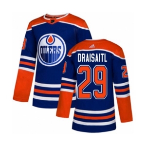 Adidas Edmonton Oilers #29 Leon Draisaitl Authentic Royal Blue Alternate NHL Jersey