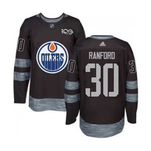 Adidas Edmonton Oilers #30 Bill Ranford Authentic Black 1917-2017 100th Anniversary NHL Jersey