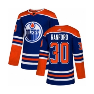 Adidas Edmonton Oilers #30 Bill Ranford Premier Royal Blue Alternate NHL Jersey