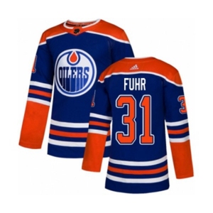 Adidas Edmonton Oilers #31 Grant Fuhr Authentic Royal Blue Alternate NHL Jersey