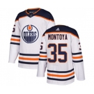 Adidas Edmonton Oilers #35 Al Montoya Authentic White Away NHL Jersey