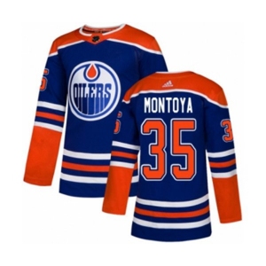 Adidas Edmonton Oilers #35 Al Montoya Premier Royal Blue Alternate NHL Jersey