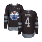 Adidas Edmonton Oilers #4 Kris Russell Authentic Black 1917-2017 100th Anniversary NHL Jersey