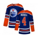 Adidas Edmonton Oilers #4 Kris Russell Authentic Royal Blue Alternate NHL Jersey