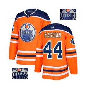 Adidas Edmonton Oilers #44 Zack Kassian Authentic Orange Fashion Gold NHL Jersey