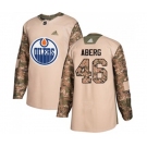 Adidas Edmonton Oilers #46 Pontus Aberg Authentic Camo Veterans Day Practice NHL Jersey