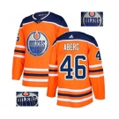 Adidas Edmonton Oilers #46 Pontus Aberg Authentic Orange Fashion Gold NHL Jersey