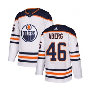 Adidas Edmonton Oilers #46 Pontus Aberg Authentic White Away NHL Jersey