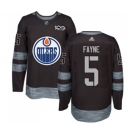 Adidas Edmonton Oilers #5 Mark Fayne Authentic Black 1917-2017 100th Anniversary NHL Jersey