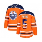 Adidas Edmonton Oilers #5 Mark Fayne Authentic Orange USA Flag Fashion NHL Jersey