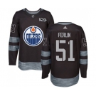 Adidas Edmonton Oilers #51 Brian Ferlin Authentic Black 1917-2017 100th Anniversary NHL Jersey