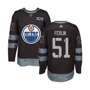 Adidas Edmonton Oilers #51 Brian Ferlin Authentic Black 1917-2017 100th Anniversary NHL Jersey