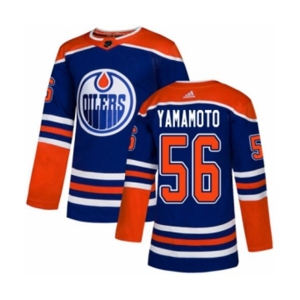 Adidas Edmonton Oilers #56 Kailer Yamamoto Authentic Royal Blue Alternate NHL Jersey