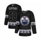 Adidas Edmonton Oilers #58 Anton Slepyshev Authentic Black Team Logo Fashion NHL Jersey