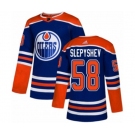 Adidas Edmonton Oilers #58 Anton Slepyshev Authentic Royal Blue Alternate NHL Jersey