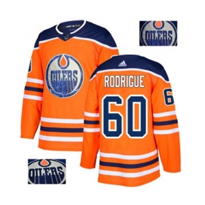 Adidas Edmonton Oilers #60 Olivier Rodrigue Authentic Orange Fashion Gold NHL Jersey