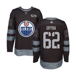 Adidas Edmonton Oilers #62 Eric Gryba Authentic Black 1917-2017 100th Anniversary NHL Jersey