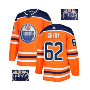 Adidas Edmonton Oilers #62 Eric Gryba Authentic Orange Fashion Gold NHL Jersey