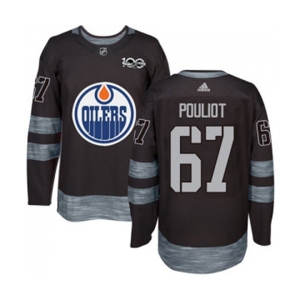 Adidas Edmonton Oilers #67 Benoit Pouliot Authentic Black 1917-2017 100th Anniversary NHL Jersey