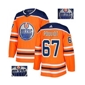 Adidas Edmonton Oilers #67 Benoit Pouliot Authentic Orange Fashion Gold NHL Jersey