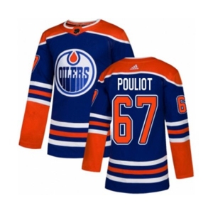 Adidas Edmonton Oilers #67 Benoit Pouliot Premier Royal Blue Alternate NHL Jersey