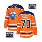 Adidas Edmonton Oilers #70 Ryan McLeod Authentic Orange Fashion Gold NHL Jersey