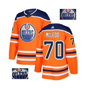 Adidas Edmonton Oilers #70 Ryan McLeod Authentic Orange Fashion Gold NHL Jersey