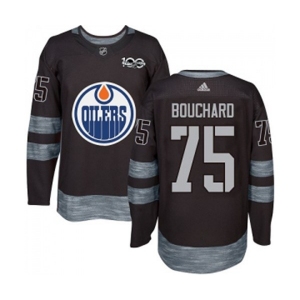 Adidas Edmonton Oilers #75 Evan Bouchard Authentic Black 1917-2017 100th Anniversary NHL Jersey