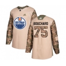 Adidas Edmonton Oilers #75 Evan Bouchard Authentic Camo Veterans Day Practice NHL Jersey