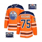 Adidas Edmonton Oilers #75 Evan Bouchard Authentic Orange Fashion Gold NHL Jersey