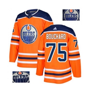Adidas Edmonton Oilers #75 Evan Bouchard Authentic Orange Fashion Gold NHL Jersey
