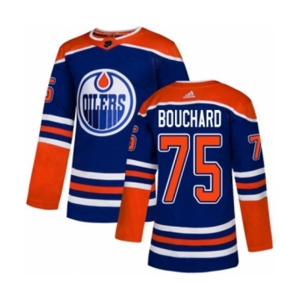 Adidas Edmonton Oilers #75 Evan Bouchard Authentic Royal Blue Alternate NHL Jersey