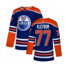 Adidas Edmonton Oilers #77 Oscar Klefbom Authentic Royal Blue Alternate NHL Jersey