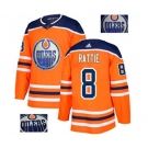 Adidas Edmonton Oilers #8 Ty Rattie Authentic Orange Fashion Gold NHL Jersey