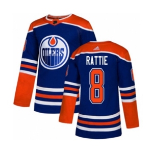 Adidas Edmonton Oilers #8 Ty Rattie Premier Royal Blue Alternate NHL Jersey