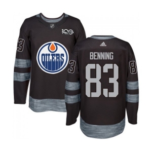Adidas Edmonton Oilers #83 Matt Benning Authentic Black 1917-2017 100th Anniversary NHL Jersey