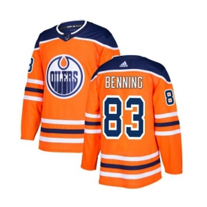 Adidas Edmonton Oilers #83 Matt Benning Premier Orange Home NHL Jersey