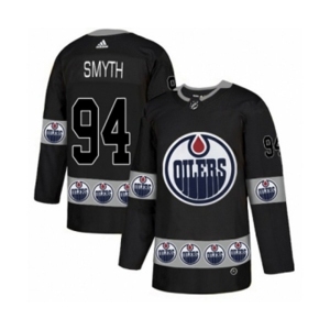 Adidas Edmonton Oilers #94 Ryan Smyth Authentic Black Team Logo Fashion NHL Jersey