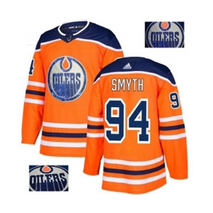 Adidas Edmonton Oilers #94 Ryan Smyth Authentic Orange Fashion Gold NHL Jersey