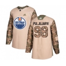 Adidas Edmonton Oilers #98 Jesse Puljujarvi Authentic Camo Veterans Day Practice NHL Jersey