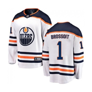 Edmonton Oilers #1 Laurent Brossoit Fanatics Branded White Away Breakaway NHL Jersey