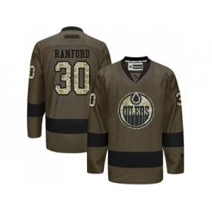 Edmonton Oilers #30 Bill Ranford Green Salute to Service Stitched NHL Jersey
