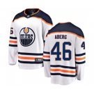 Edmonton Oilers #46 Pontus Aberg Authentic White Away Fanatics Branded Breakaway NHL Jersey