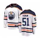 Edmonton Oilers #51 Brian Ferlin Fanatics Branded White Away Breakaway NHL Jersey