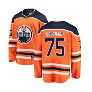 Edmonton Oilers #75 Evan Bouchard Authentic Orange Home Fanatics Branded Breakaway NHL Jersey
