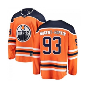 Edmonton Oilers #93 Ryan Nugent-Hopkins Fanatics Branded Orange Home Breakaway NHL Jersey
